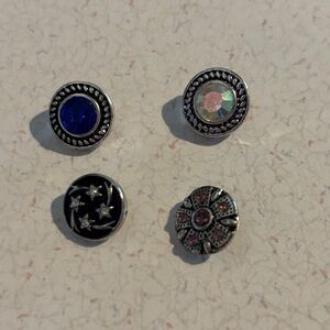 Set of Four Decorative Snap Charms